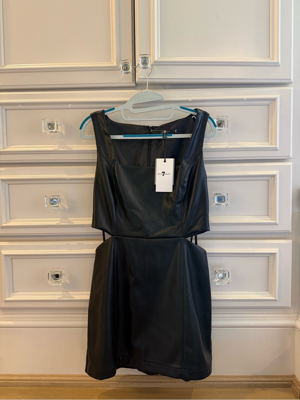 7 For All Mankind Leather Cutout Skort Romper (NWT)